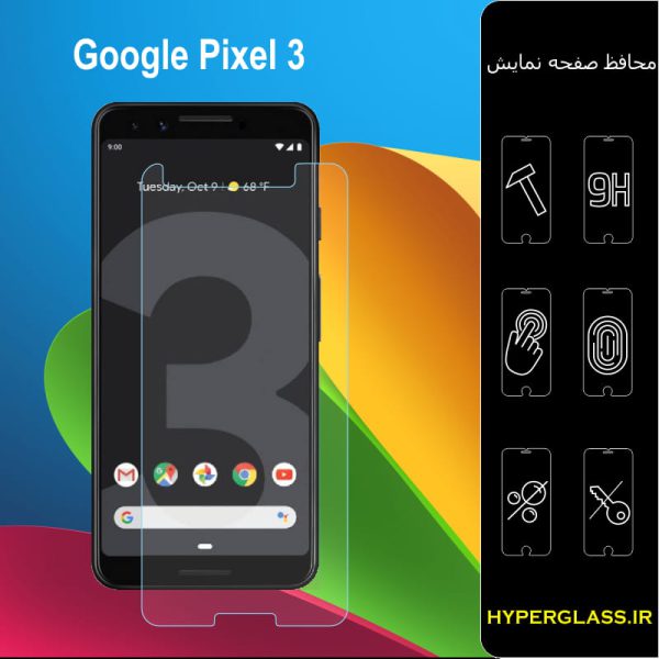گلس محافظ صفحه نمایش نانو بلک اورجینال گوشی گوگل پیکسل Google Pixel 3