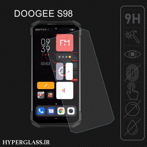 گلس محافظ صفحه نمایش نانو بلک اورجینال گوشی دوجی DOOGEE S98