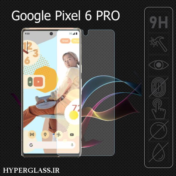 گلس محافظ صفحه نمایش نانو بلک اورجینال گوشی گوگل پیکسل Google Pixel 6 PRO