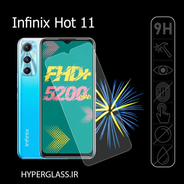 گلس محافظ صفحه نمایش نانو بلک اورجینال گوشی اینفینیکس Infinix Hot 11