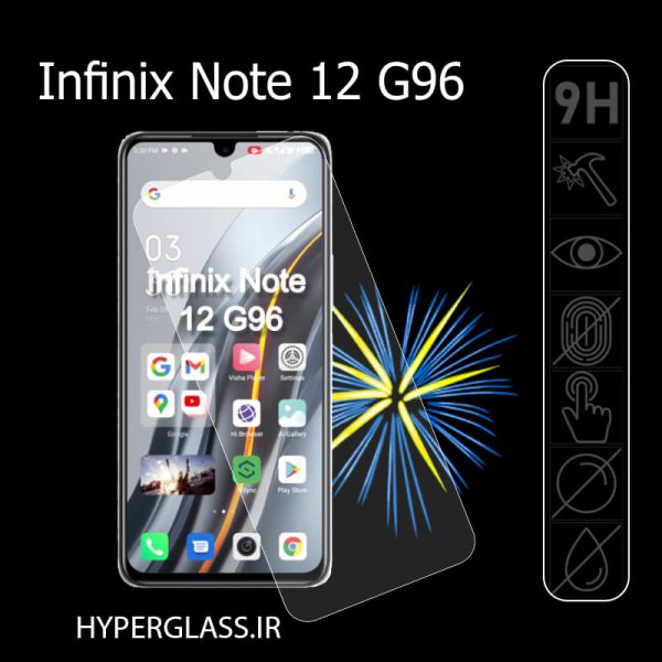 گلس محافظ صفحه نمایش نانو بلک اورجینال گوشی اینفینیکس Infinix Note 12 G96