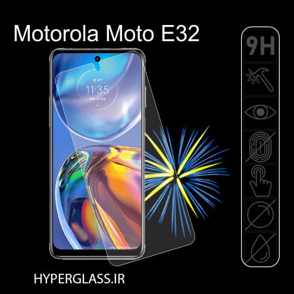 گلس محافظ صفحه نمایش نانو بلک اورجینال گوشی موتورولا Motorola Moto E32