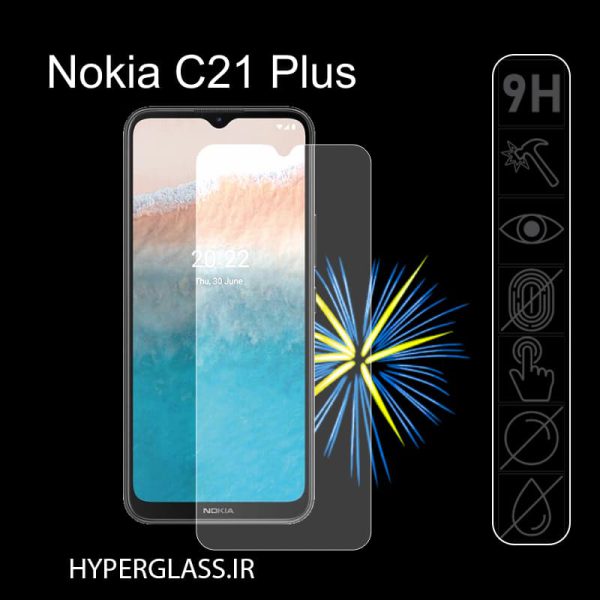 گلس محافظ صفحه نمایش نانو بلک اورجینال گوشی نوکیا Nokia C21 Plus
