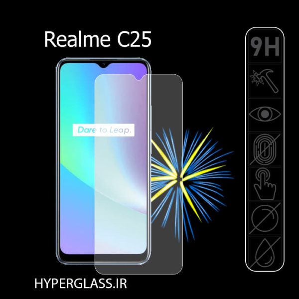 گلس محافظ صفحه نمایش نانو بلک اورجینال گوشی ریلمی Realme C25
