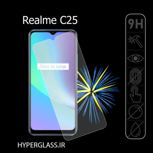 گلس محافظ صفحه نمایش نانو بلک اورجینال گوشی ریلمی Realme C25