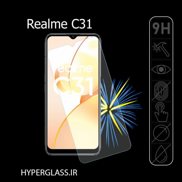 گلس محافظ صفحه نمایش نانو بلک اورجینال گوشی ریلمی Realme C31