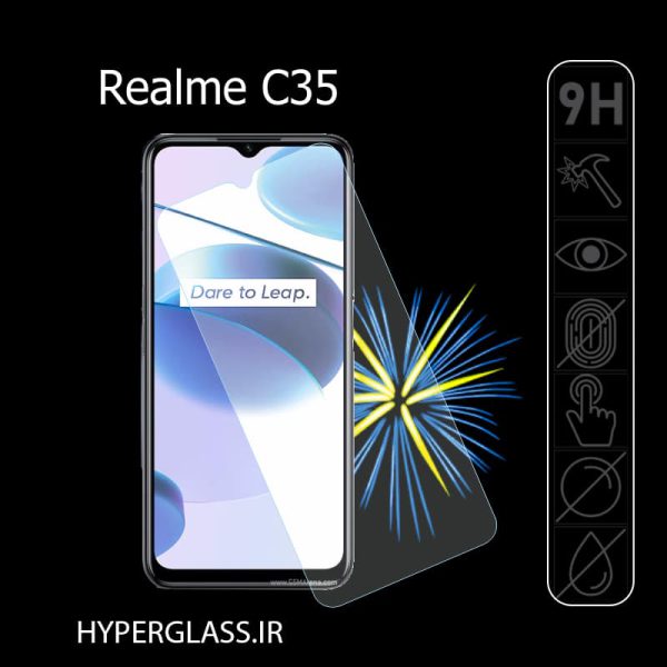 گلس محافظ صفحه نمایش نانو بلک اورجینال گوشی ریلمی Realme C35