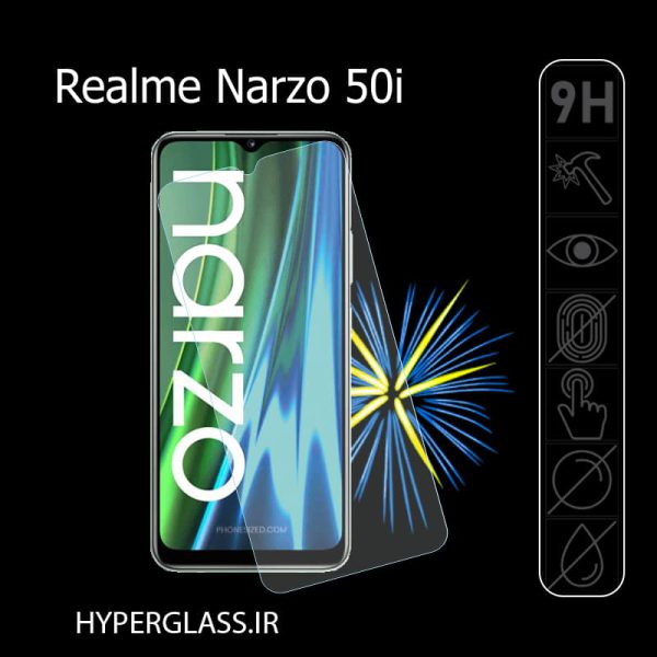 گلس محافظ صفحه نمایش نانو بلک اورجینال گوشی ریلمی Realme Narzo 50i