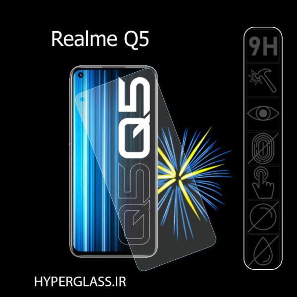 گلس محافظ صفحه نمایش نانو بلک اورجینال گوشی ریلمی Realme Q5
