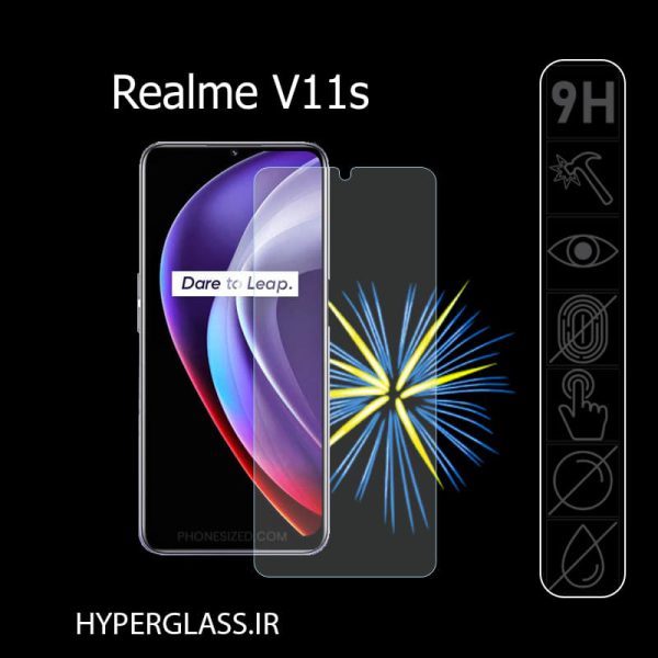 گلس محافظ صفحه نمایش نانو بلک اورجینال گوشی ریلمی Realme V11s