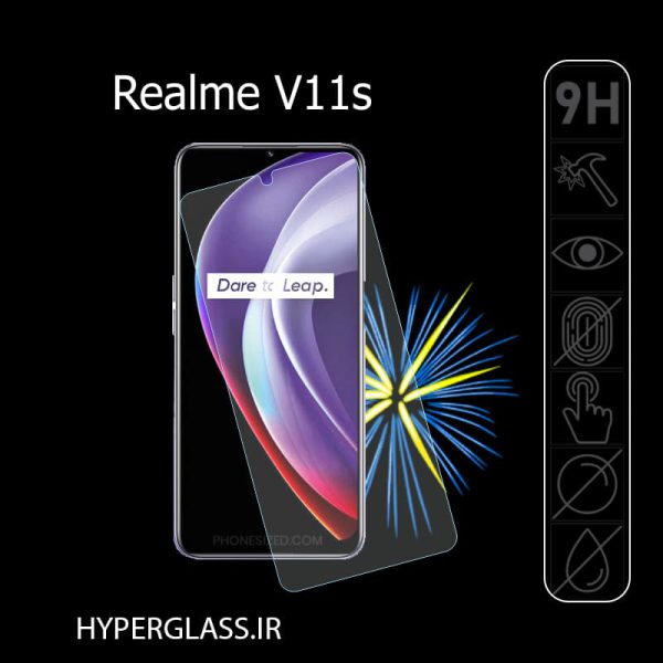 گلس محافظ صفحه نمایش نانو بلک اورجینال گوشی ریلمی Realme V11s