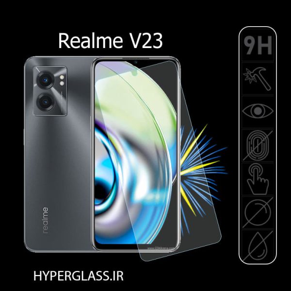 گلس محافظ صفحه نمایش نانو بلک اورجینال گوشی ریلمی Realme V23