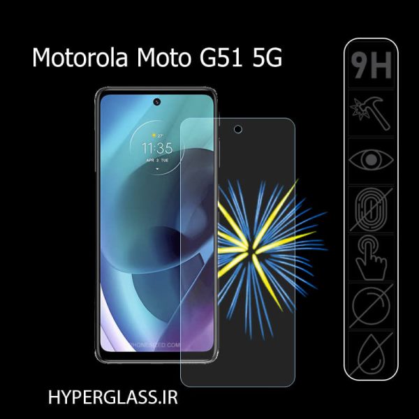 گلس محافظ صفحه نمایش نانو بلک اورجینال گوشی موتورولا Motorola G51 5G