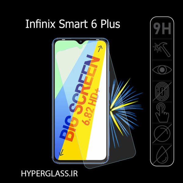 گلس محافظ صفحه نمایش نانو بلک اورجینال گوشی اینفینیکس Infinix Smart 6 plus