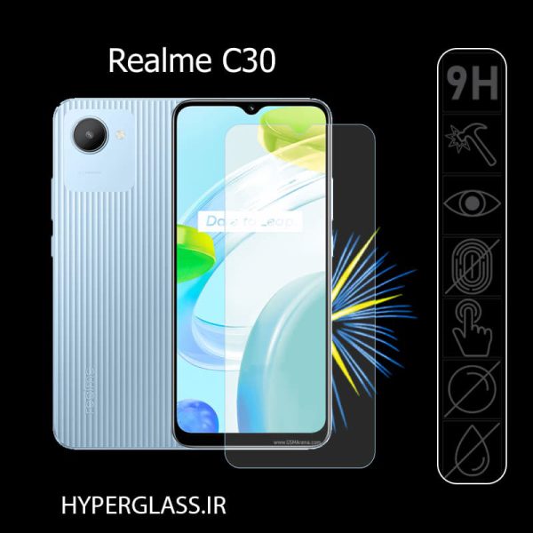 گلس محافظ صفحه نمایش نانو بلک اورجینال گوشی ریلمی Realme C30