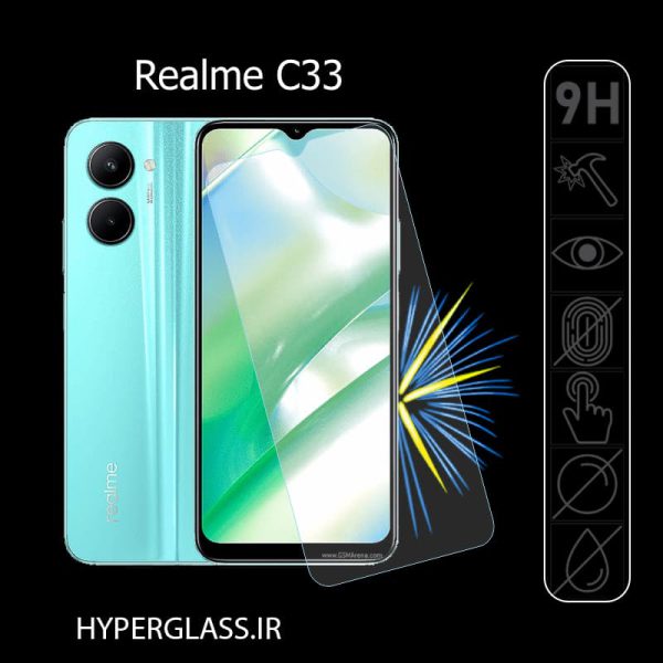 گلس محافظ صفحه نمایش نانو بلک اورجینال گوشی ریلمی Realme C33