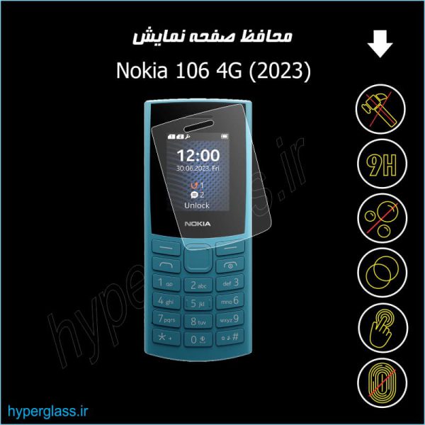 گلس محافظ صفحه گوشی نوکیا Nokia 106 4G (2023)